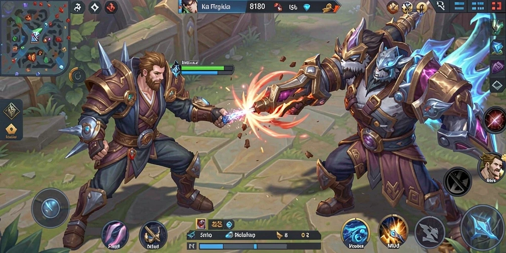 Tangkapan layar dari gameplay MOBA yang menarik di 8180.