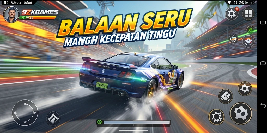 Gameplay seru balapan di 9ZKGAMES dengan grafis menawan.