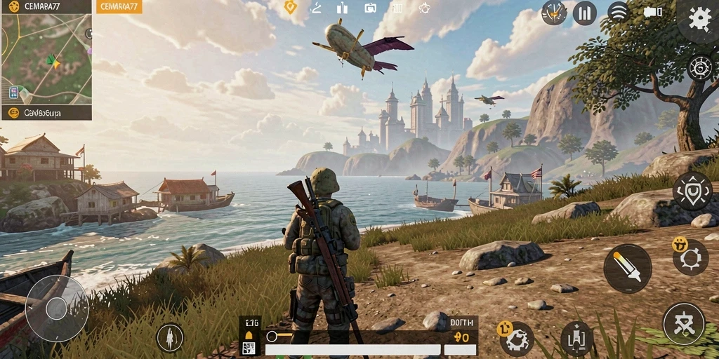 Tampilan menakjubkan dari gameplay CEMARA77 dalam dunia terbuka.