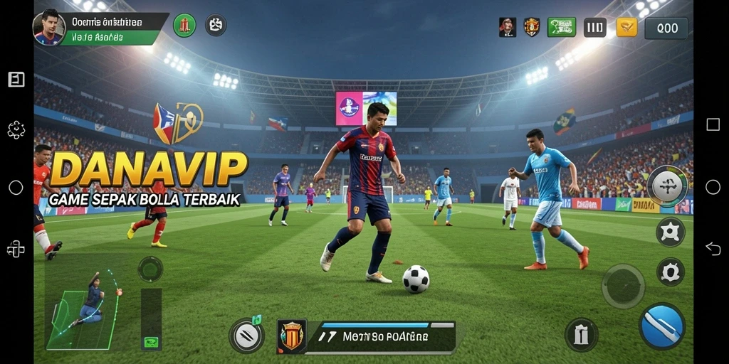 Screenshot dari gameplay seru di DANAVIP, menunjukkan aksi di lapangan.