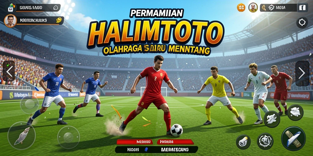 Tangkapan layar HALIMTOTO menampilkan aksi seru dalam permainan olahraga.