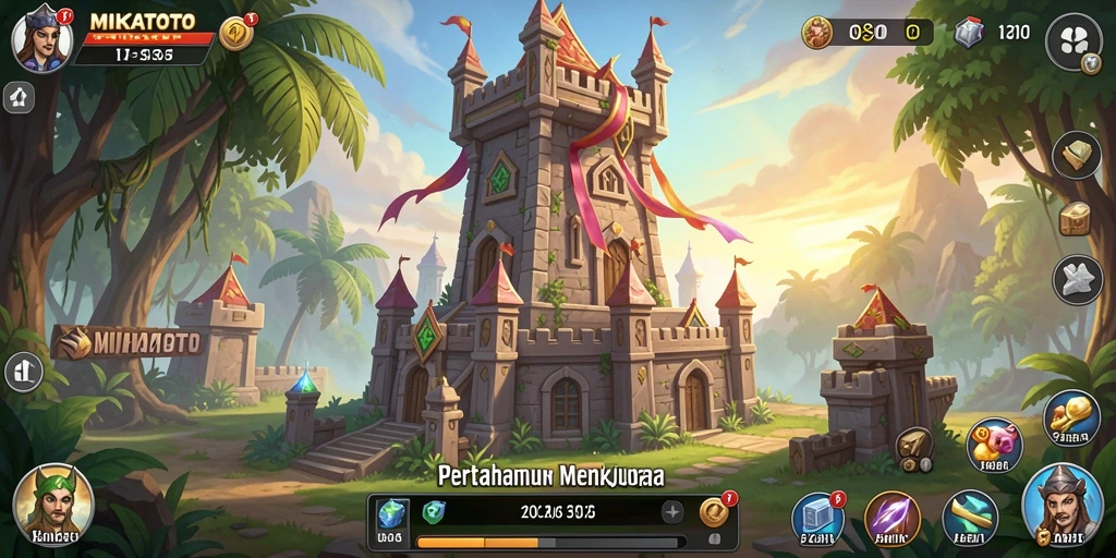 Tampilan gameplay MIKATOTO yang intens dan strategis dalam Tower Defense.