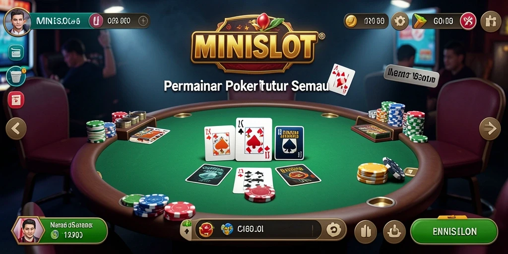 Tampilan gameplay menarik dari MINISLOT dengan berbagai aksi poker.