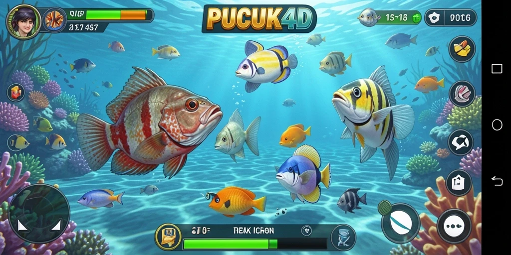 Tampilan gameplay PUCUK4D saat menembak ikan dengan serunya.