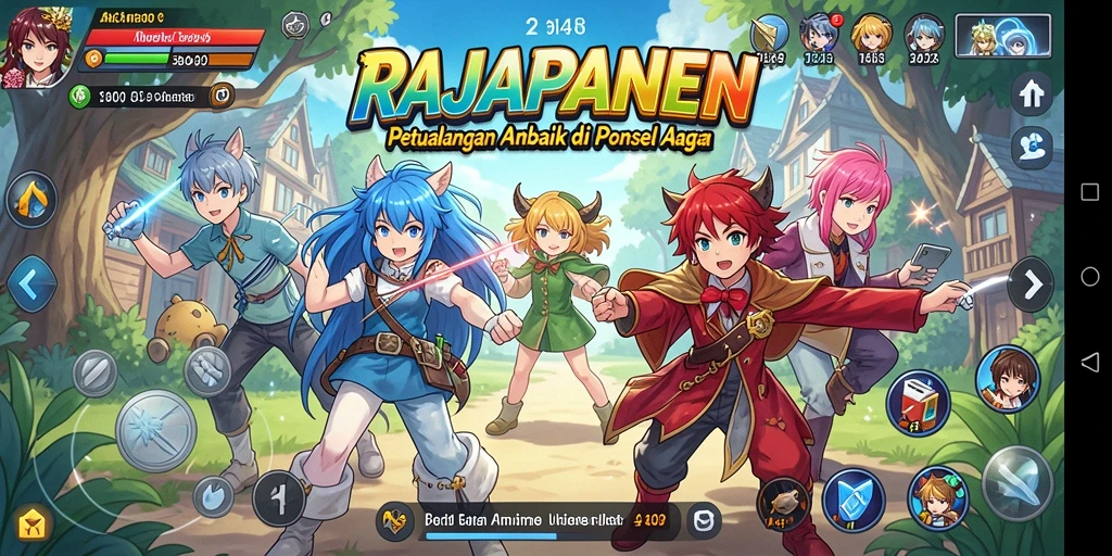 Tampilan menarik dari gameplay RAJAPANEN dengan karakter-karakter Anime.
