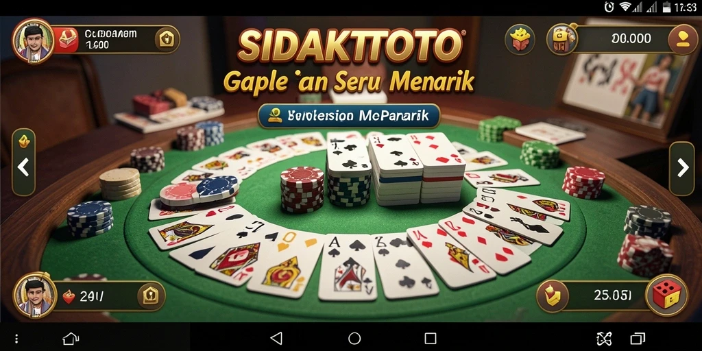 Tampilan utama gameplay SIDAKTOTO dengan suasana permainan Gaple.