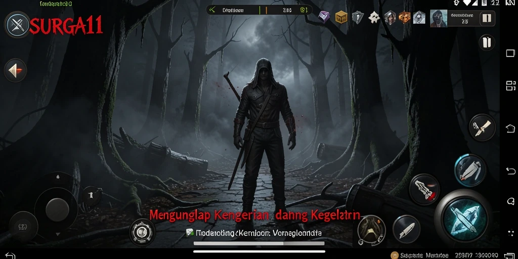 Screenshot gameplay SURGA11 menunjukkan suasana mencekam yang mendebarkan.