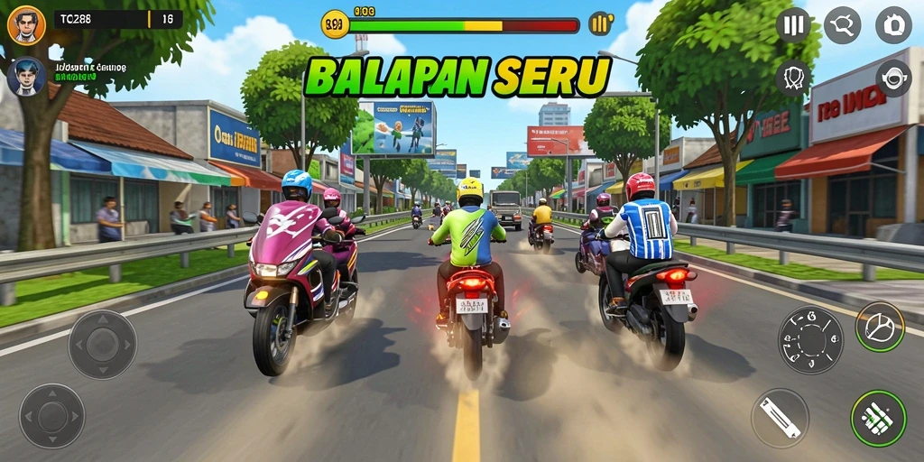 Tampilan gameplay TO288 yang seru di lintasan balap.